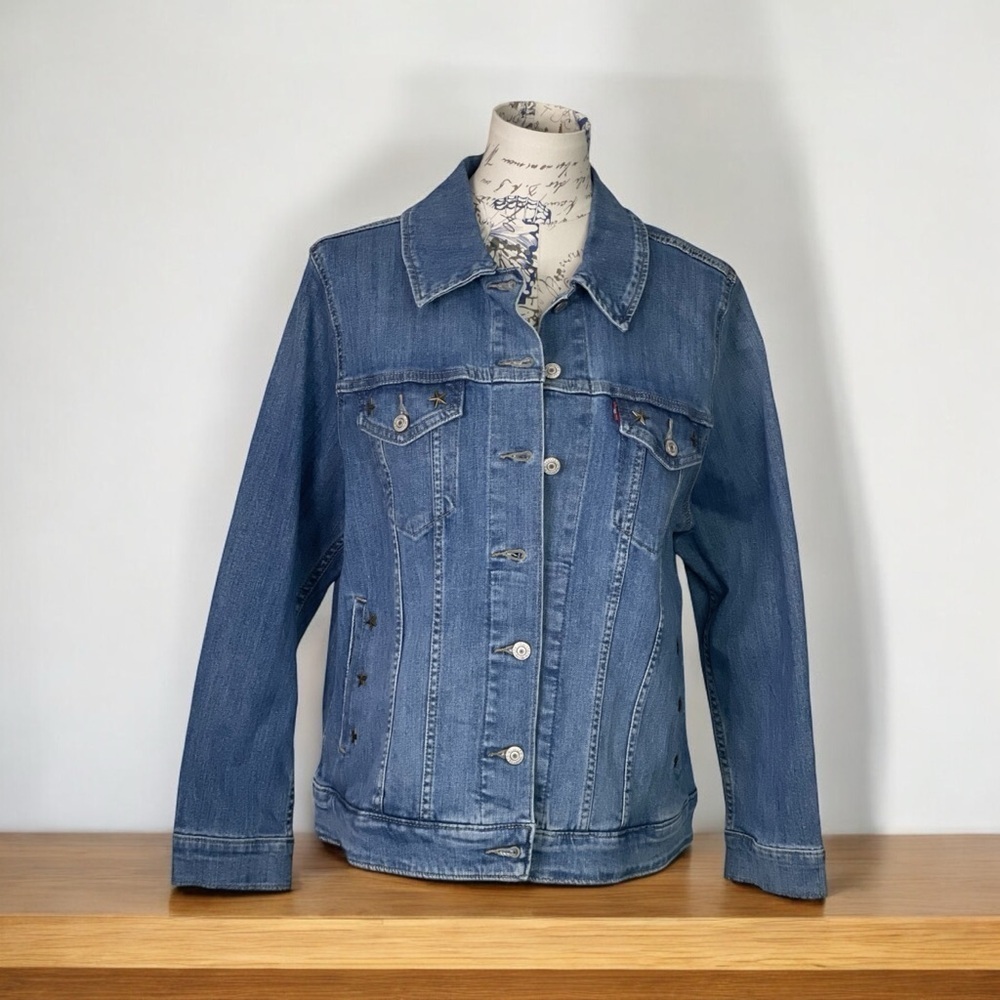 Levis Star Studded Trucker Jean Jacket 1X